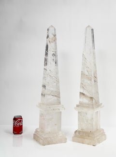 Pareja de grandes obeliscos de cristal de roca de la Regencia de Hollywood, París