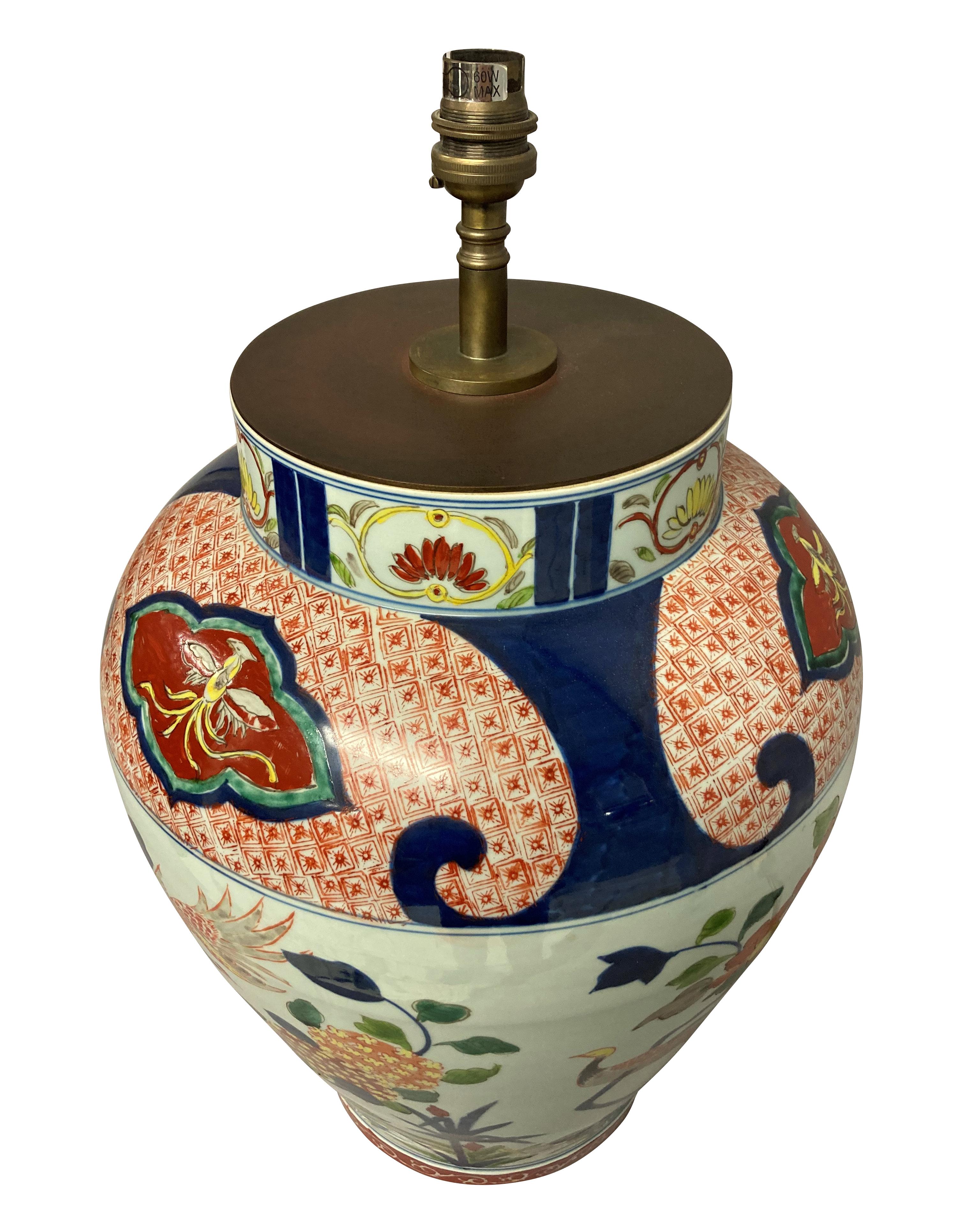 Japanese Pair of Large Imari Vase Lamps