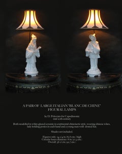 Pair of Large Italian 'Blanc De Chine' Figural Lamps