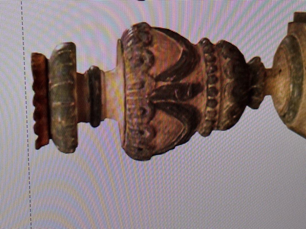 A Pair of Large Italian Carved Wood Candle Holders In Excellent Condition For Sale In Mt Kisco, NY