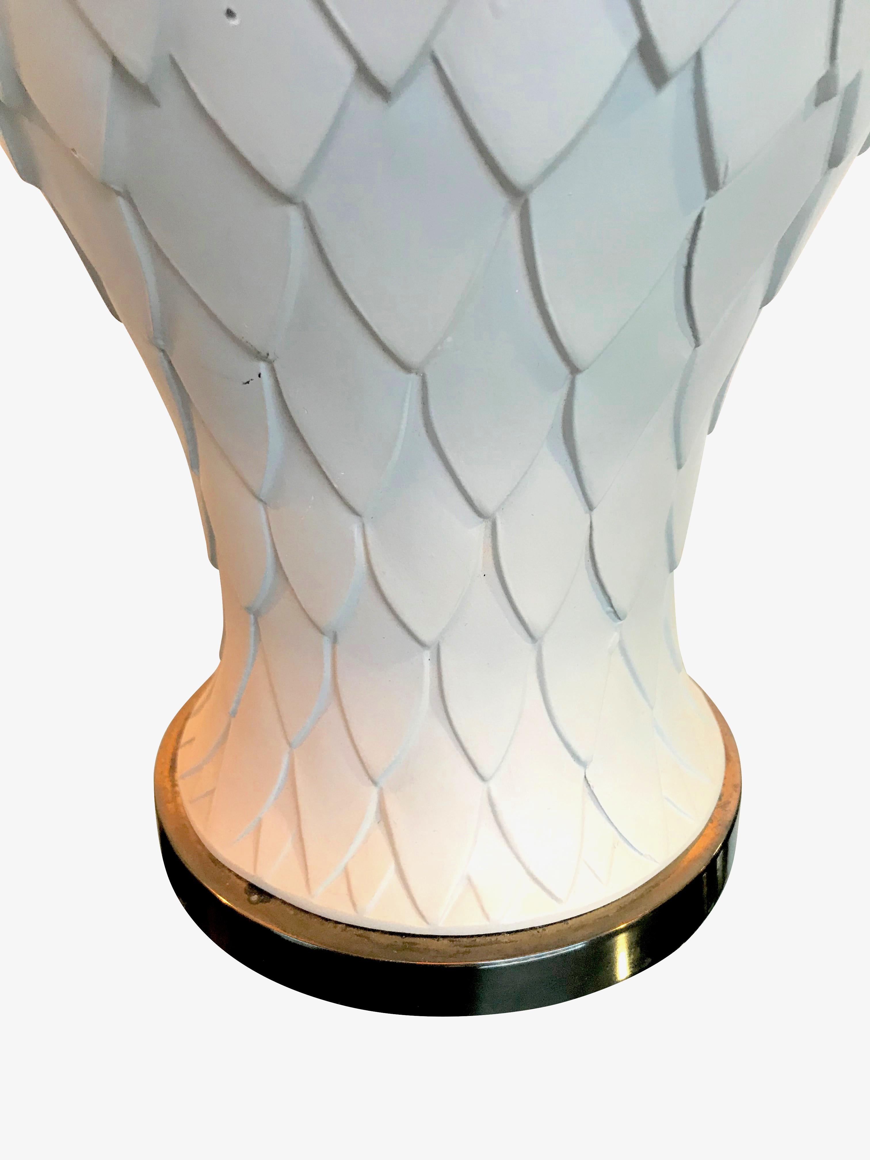 Pair of Large Italian Ceramic Artichoke Lamps In Good Condition In London, GB