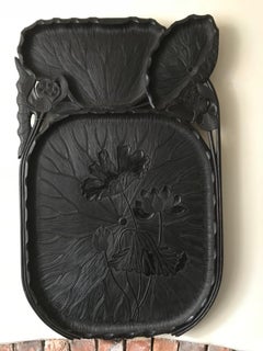 Pair of Large Japanese Carved Wood Trays, 19th-20th Century