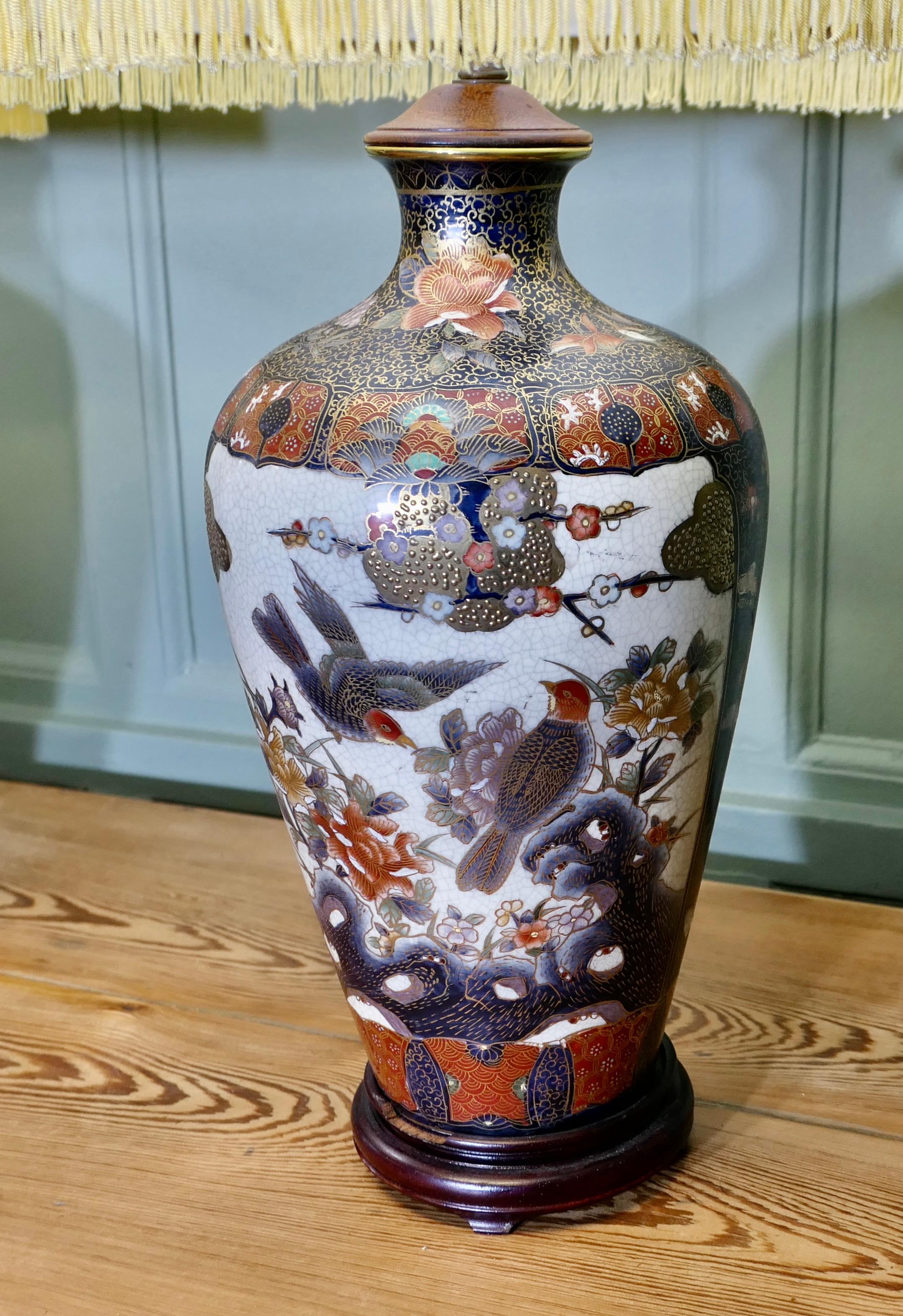 A Pair of Large Japanese Satsuma Lamps For Sale 4