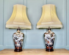 Pareja de grandes lámparas japonesas Satsuma