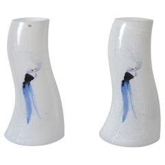 Kosta Boda Large Cat Walk Glass Vases by Kjell Engman Sweden