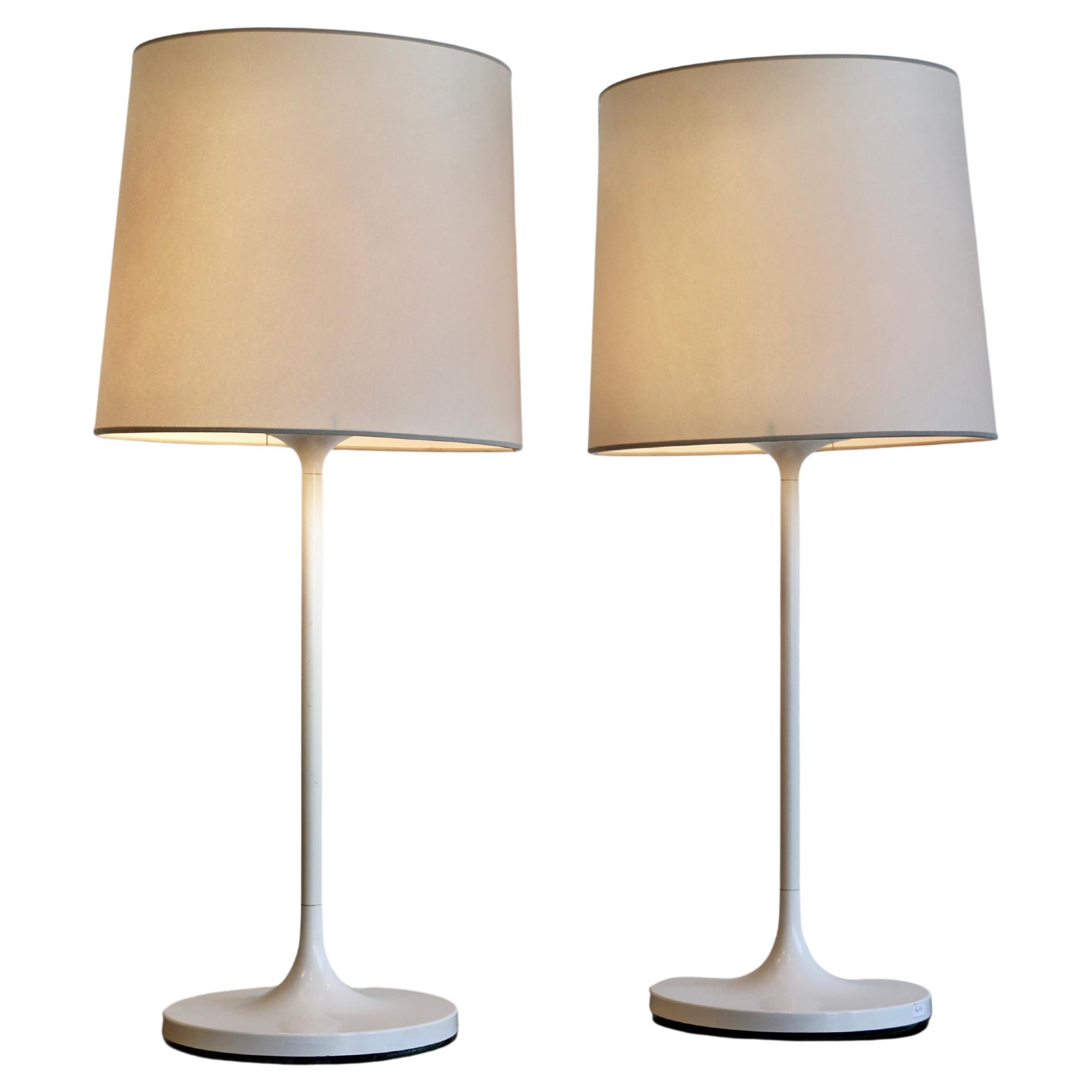 A pair of large lacquered metal lamps For Sale