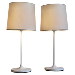 A pair of large lacquered metal lamps