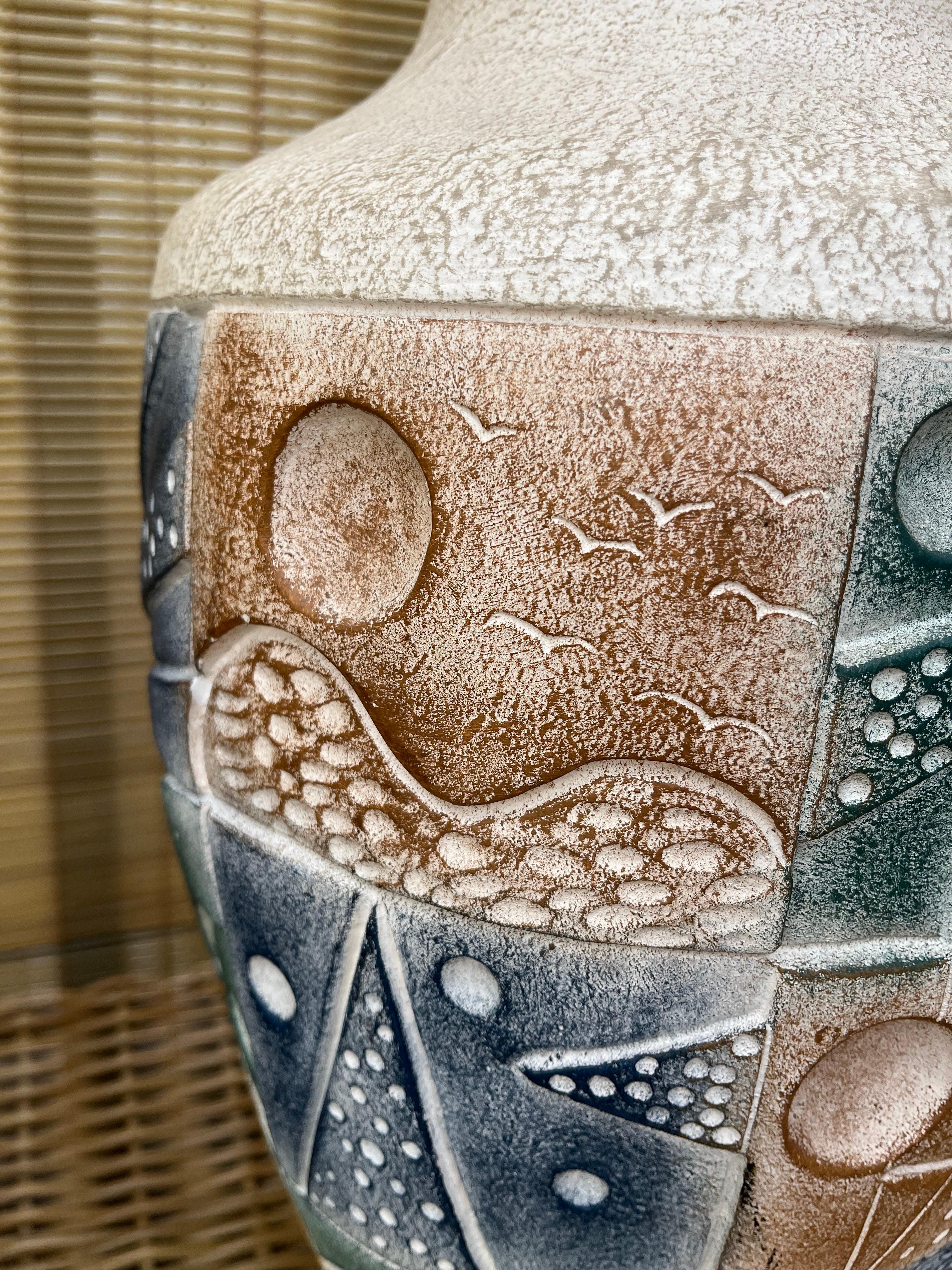 Paire de grandes lampes de table postmodernes en céramique de la fin du XXe siècle. en vente 6