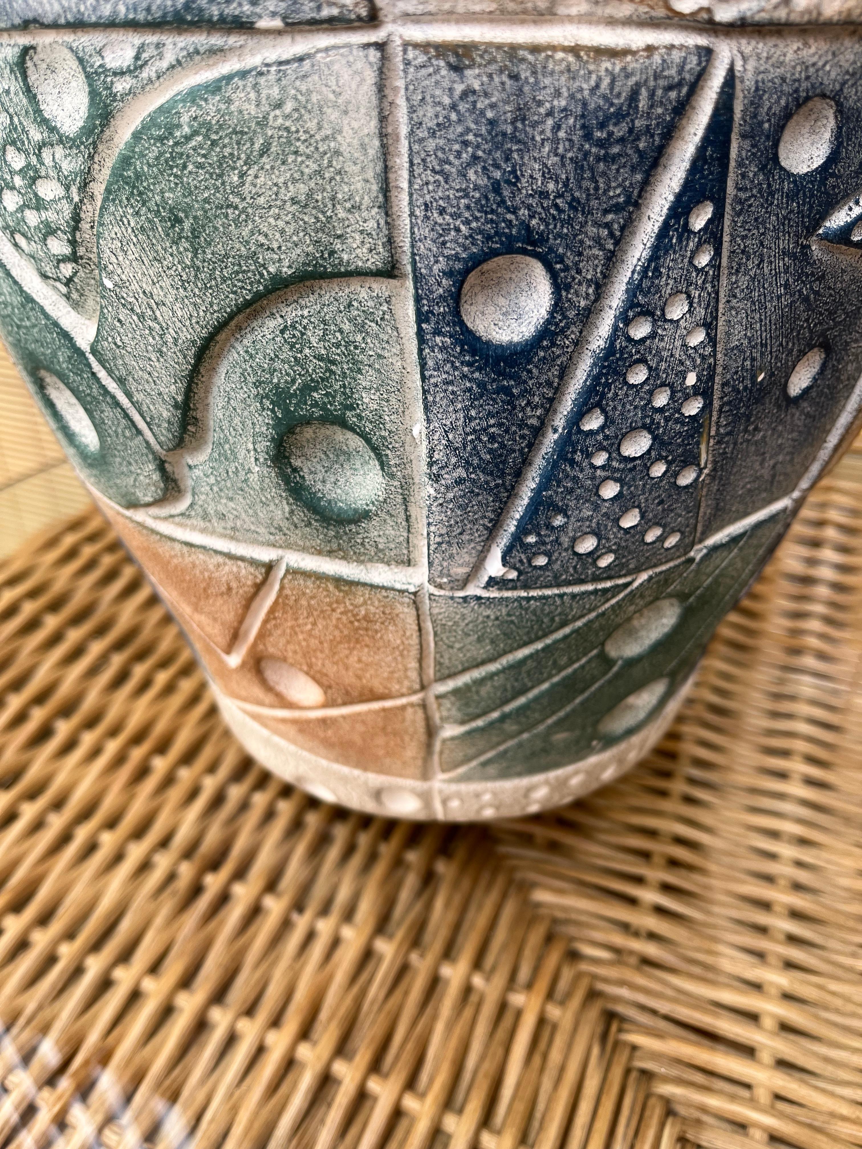 Paire de grandes lampes de table postmodernes en céramique de la fin du XXe siècle. en vente 7