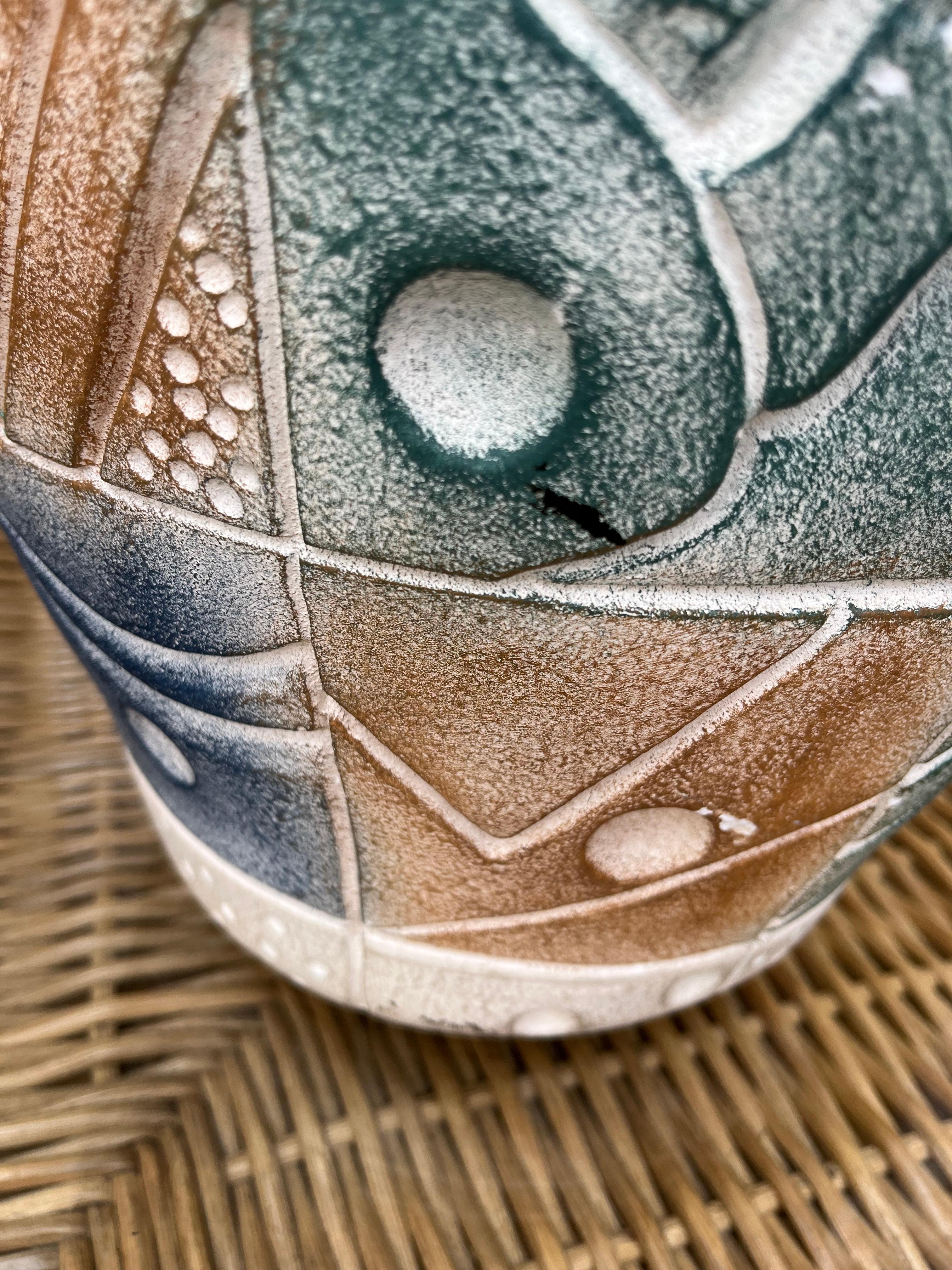 Paire de grandes lampes de table postmodernes en céramique de la fin du XXe siècle. en vente 10