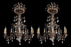 A Pair of Large Maison Bagues Rock Crystal Chandeliers