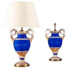 Antique Pair of Large Meissen Table Lamps