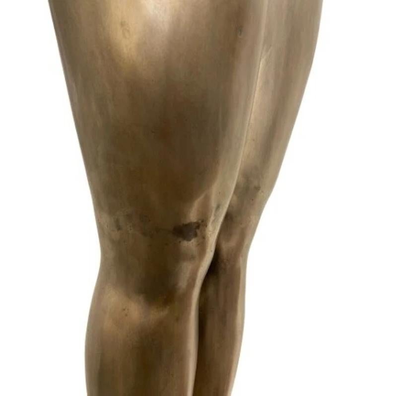 A Pair of Large Metal Vintage Art Deco Style Figural Lamps Max Le Verrier For Sale 5