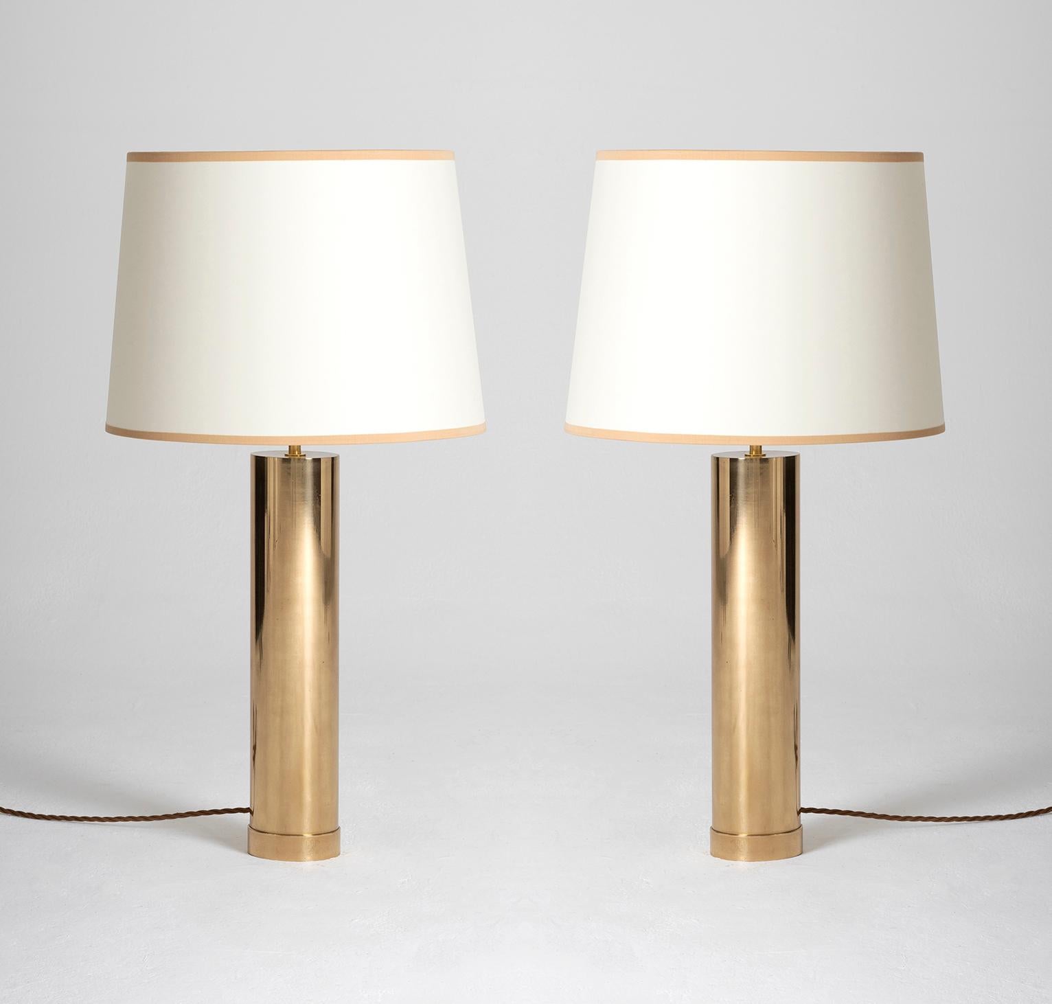 Mid-Century Modern Pair of Large Midcentury Brass Table Lamps by Bergbom