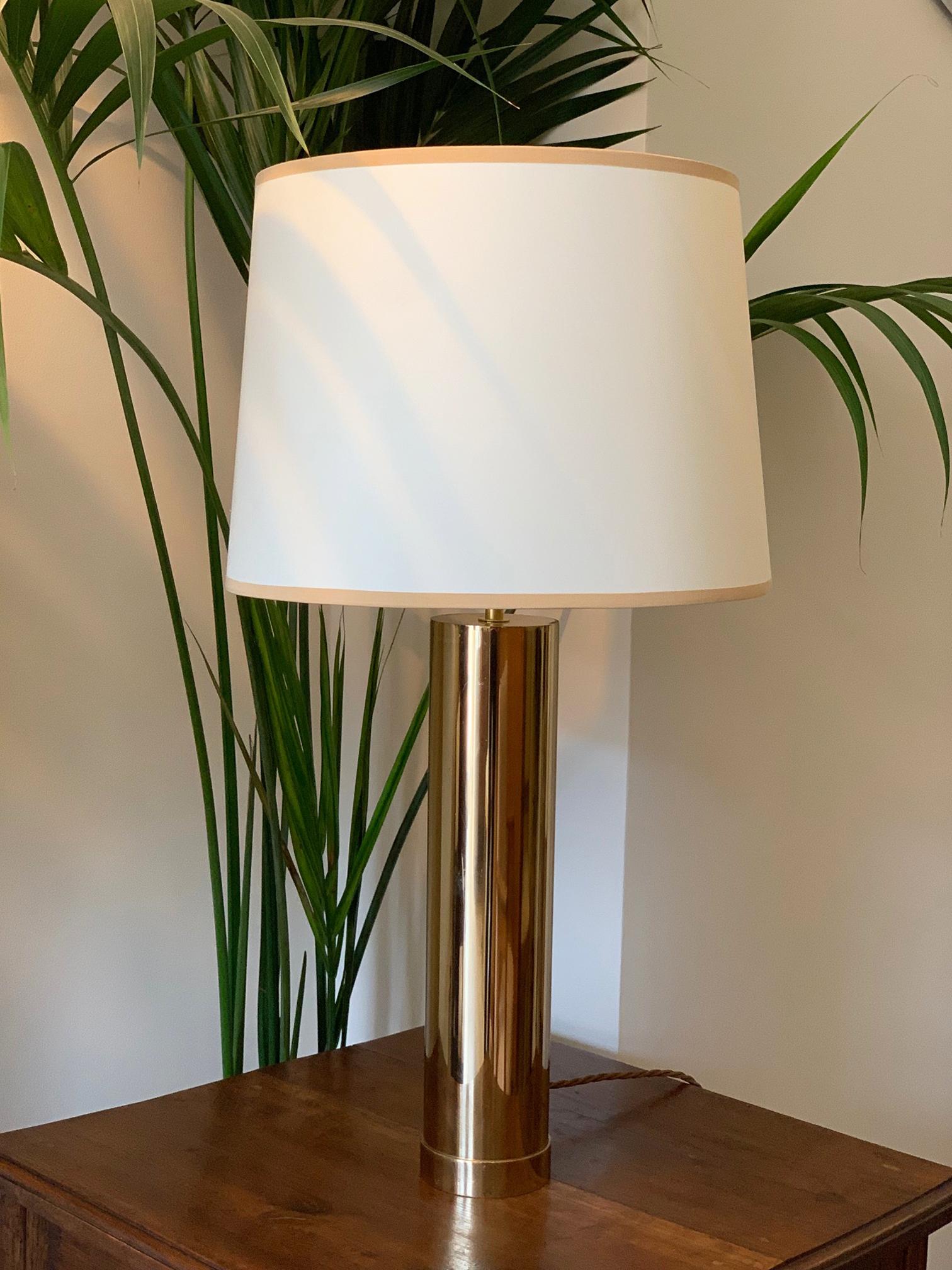 Pair of Large Midcentury Brass Table Lamps by Bergbom 2