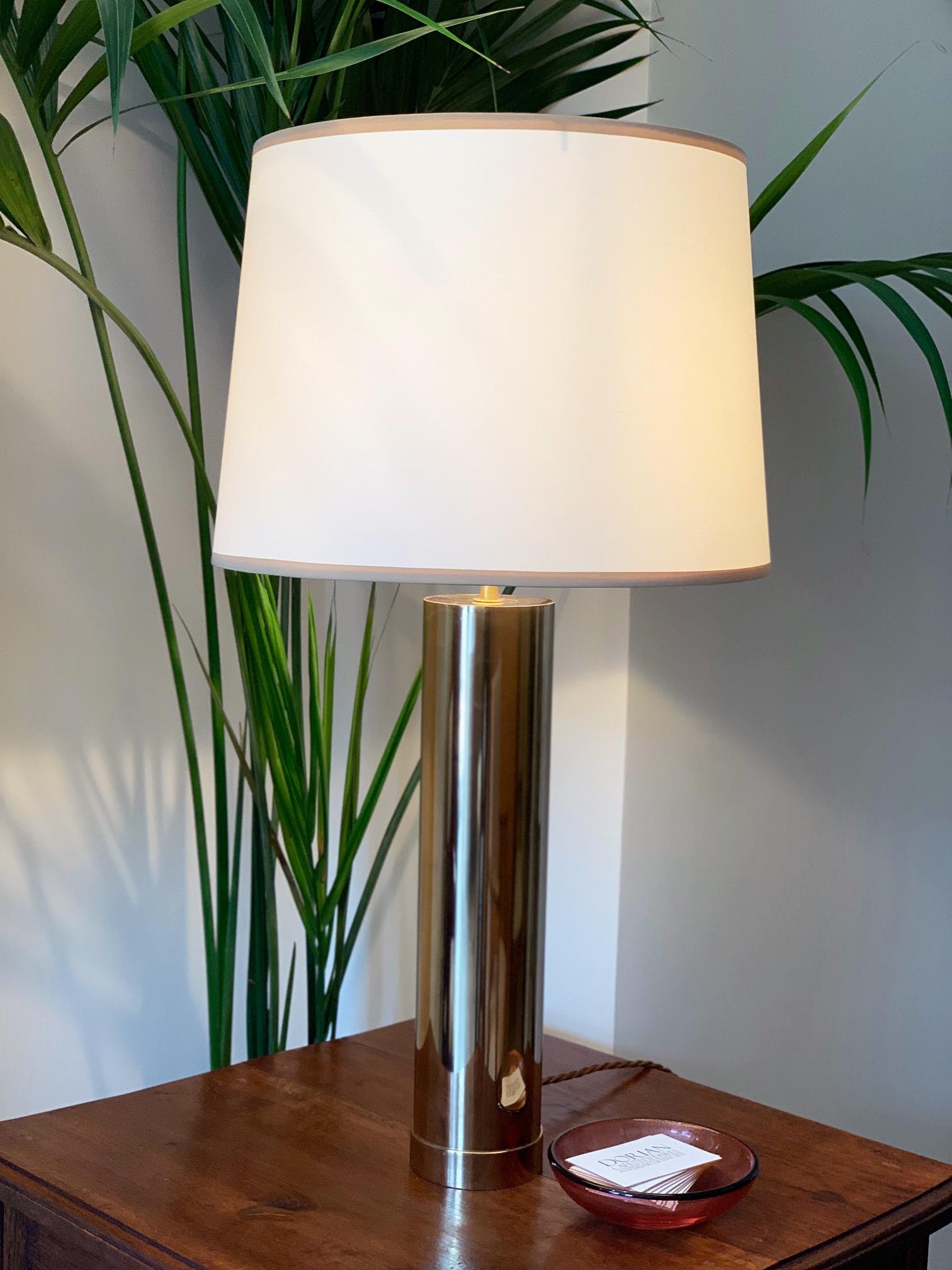 Pair of Large Midcentury Brass Table Lamps by Bergbom 3