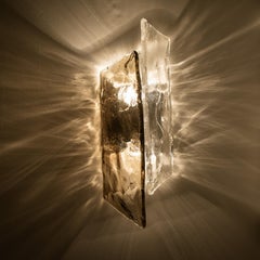 A pair of Large Nason Murano Smoke Glass Wall Sconces or Lights, 1970s