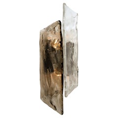 A pair of Large Nason Murano Smoke Glass Wall Sconces or Lights, 1970s
