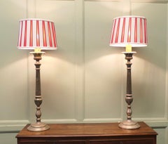 Antique Silver Plated Table Lamps, Adam Style, 1920, Tall Design