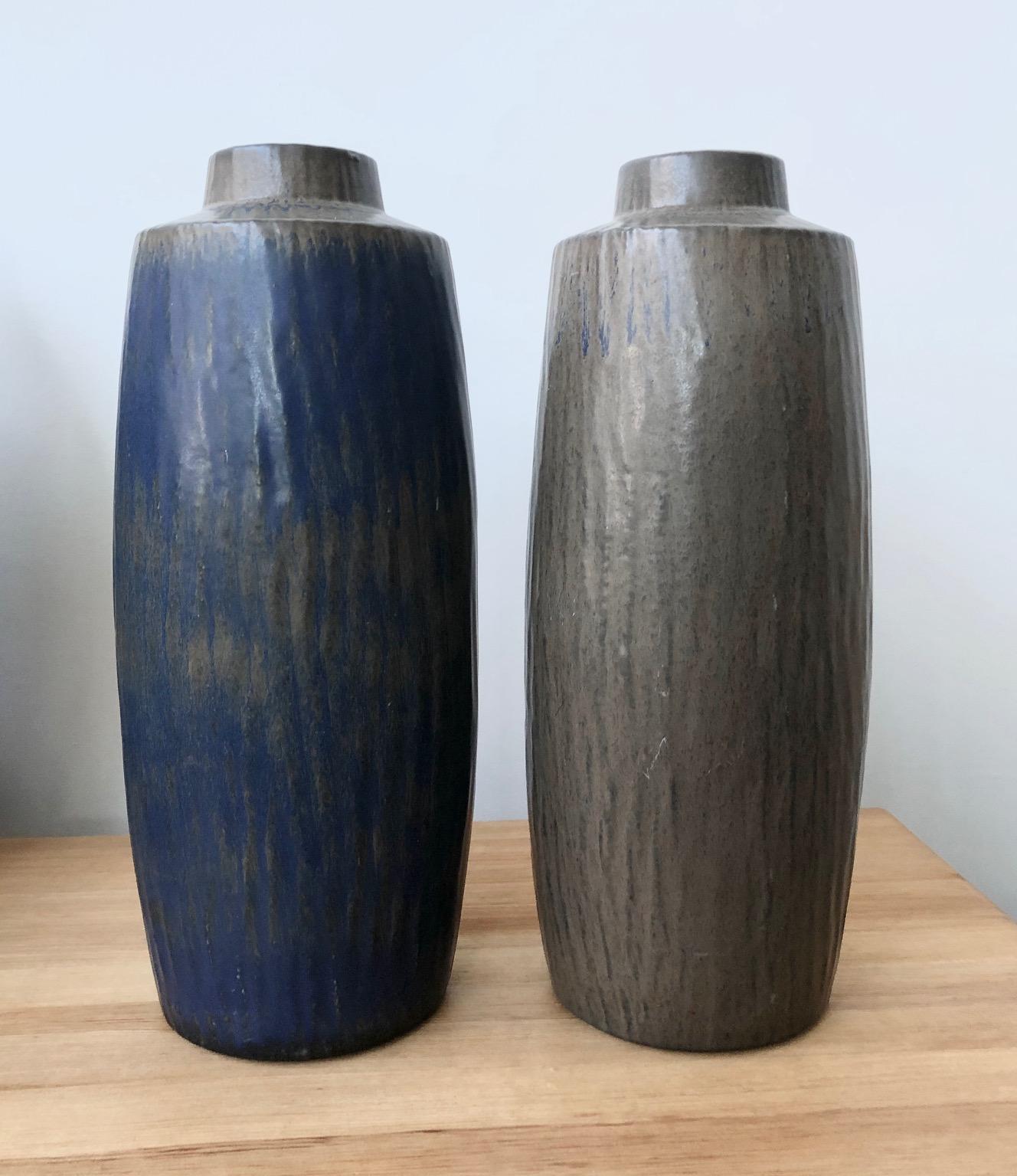 A pair of large stoneware vase by Gunnar Nylund for Rostrand, Sweden. Model 