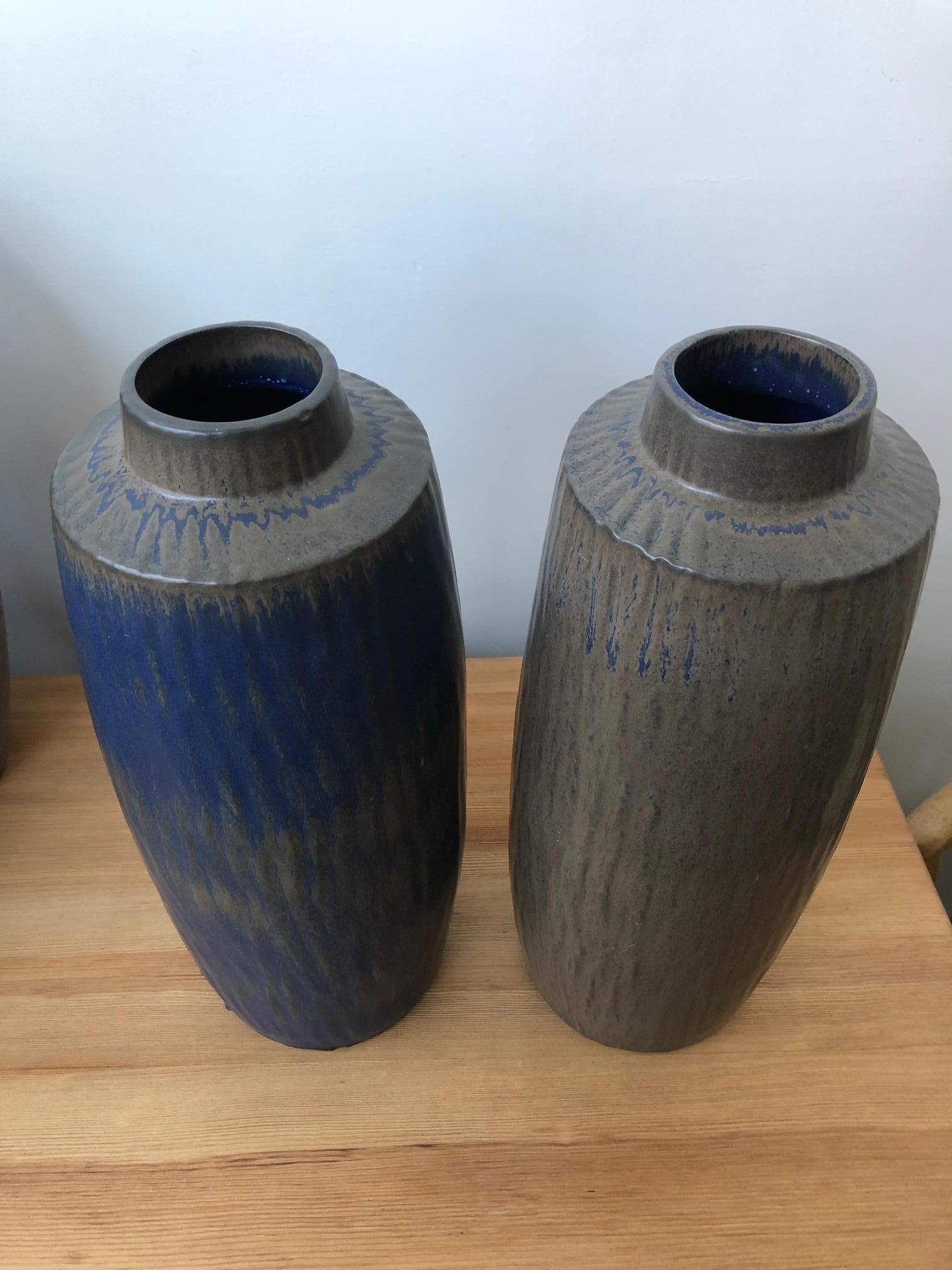 Scandinavian Modern Pair of Large Stoneware Vase by Gunnar Nylund For Sale