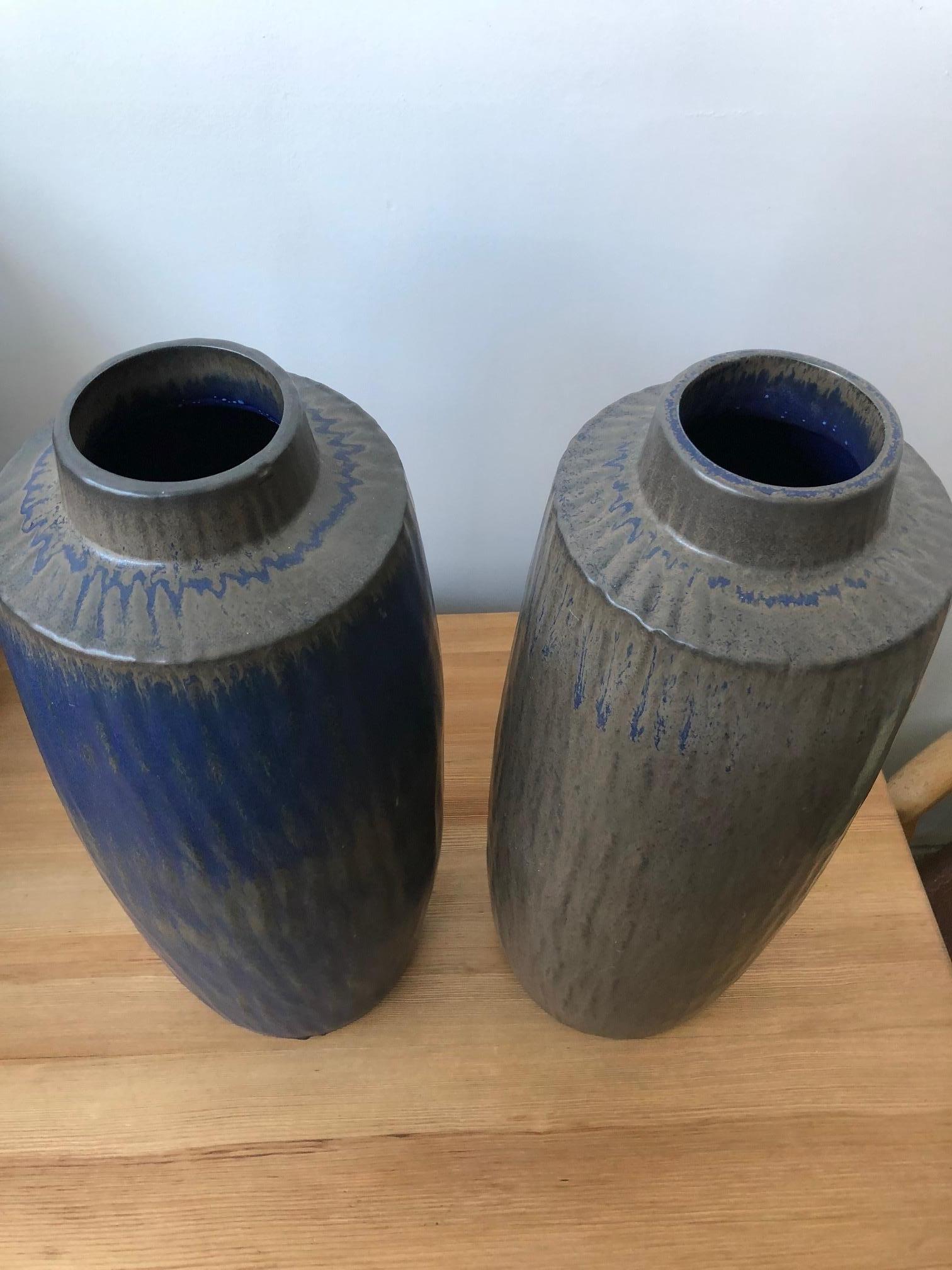 Swedish Pair of Large Stoneware Vase by Gunnar Nylund For Sale