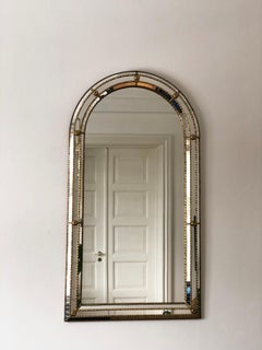 A Pair of Large Vintage Venetian Brass Mirrors – Gold Hollywood Regency, Spanish