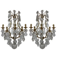 Pair of Large Wall Sconces by Baccarat of Paris