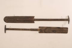 Pair of Large Wooden Boat Steering Paddles from Kerala, South India