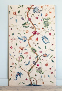 Pair of Late 17th Century ‘Tree of Life’ Crewelwork Bed Hangings