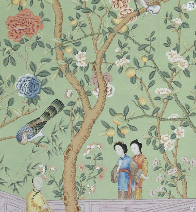A Pair of Late 18th c. Chinoiserie Framed Wallpaper Panels For Sale 7