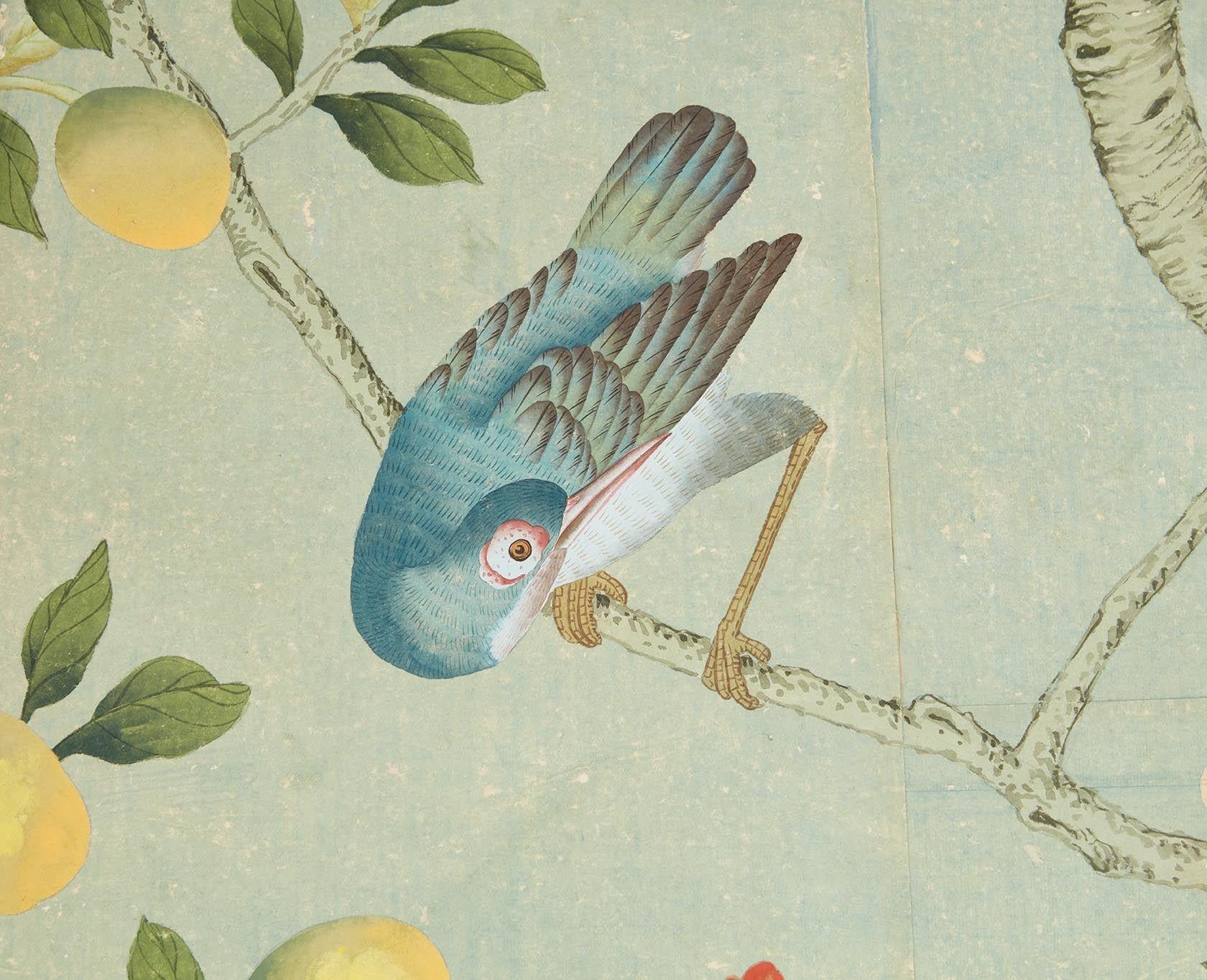 Painted A Pair of Late 18th c. Chinoiserie Framed Wallpaper Panels For Sale
