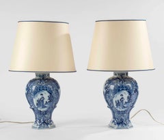 Paire de lampes de table en céramique de Delft de la fin du 18e siècle - Poterie De Klaauw