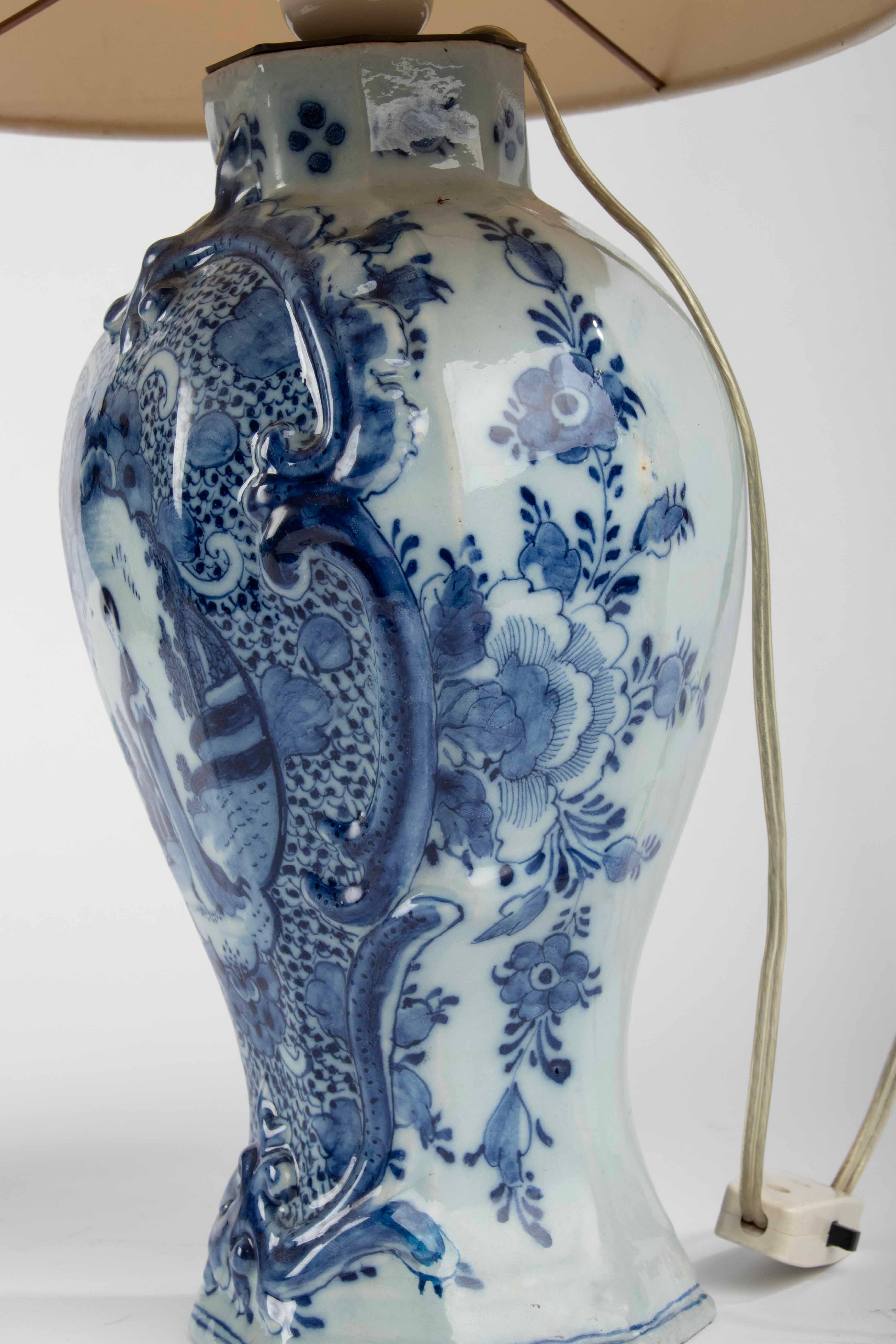 Coppia di lampade da tavolo in ceramica di Delft della fine del XVIII secolo - Ceramica De Klaauw in vendita 14
