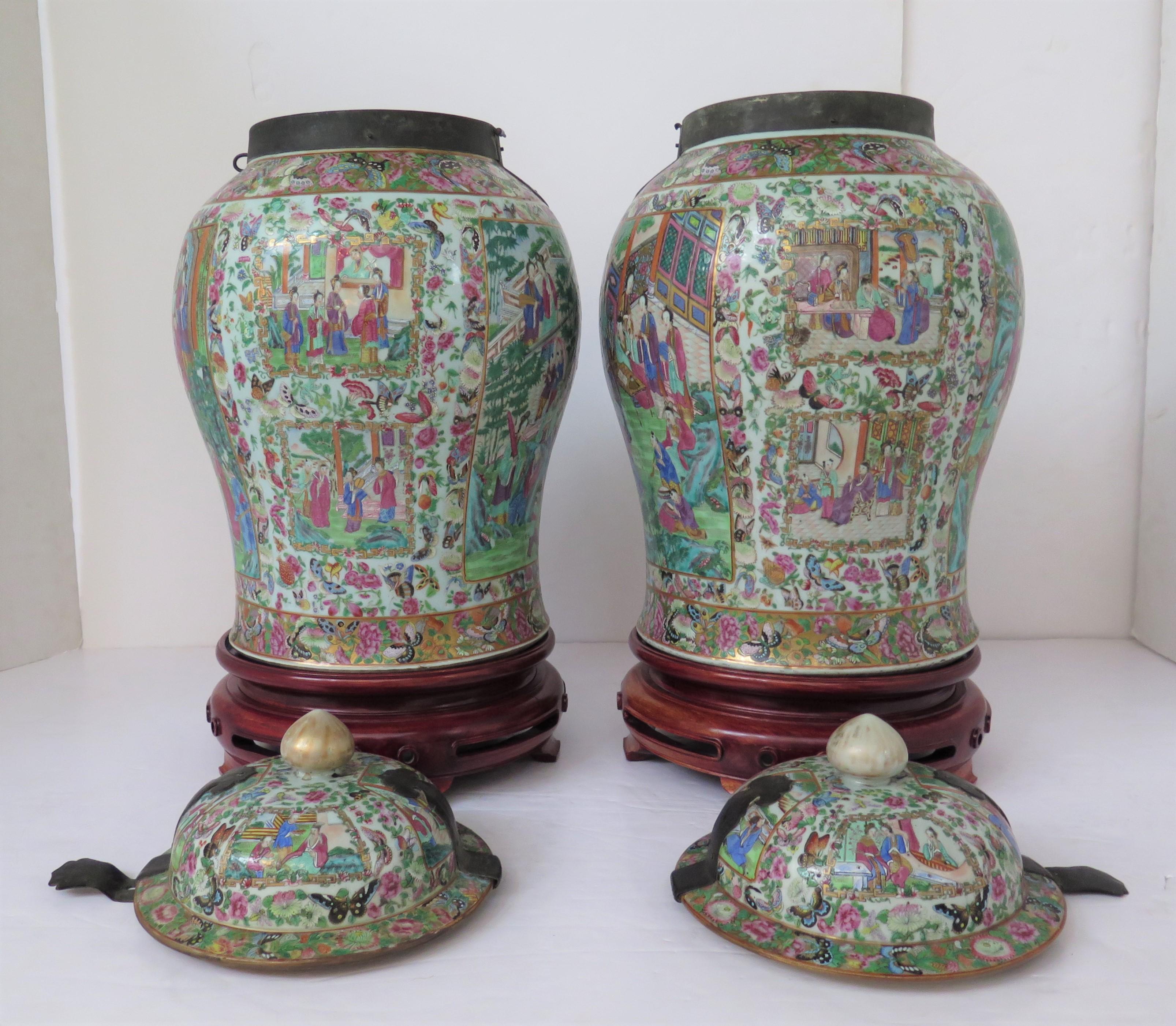 A Pair of Late 18th-Early 19th Century Chinese Lidded Jars  For Sale 2