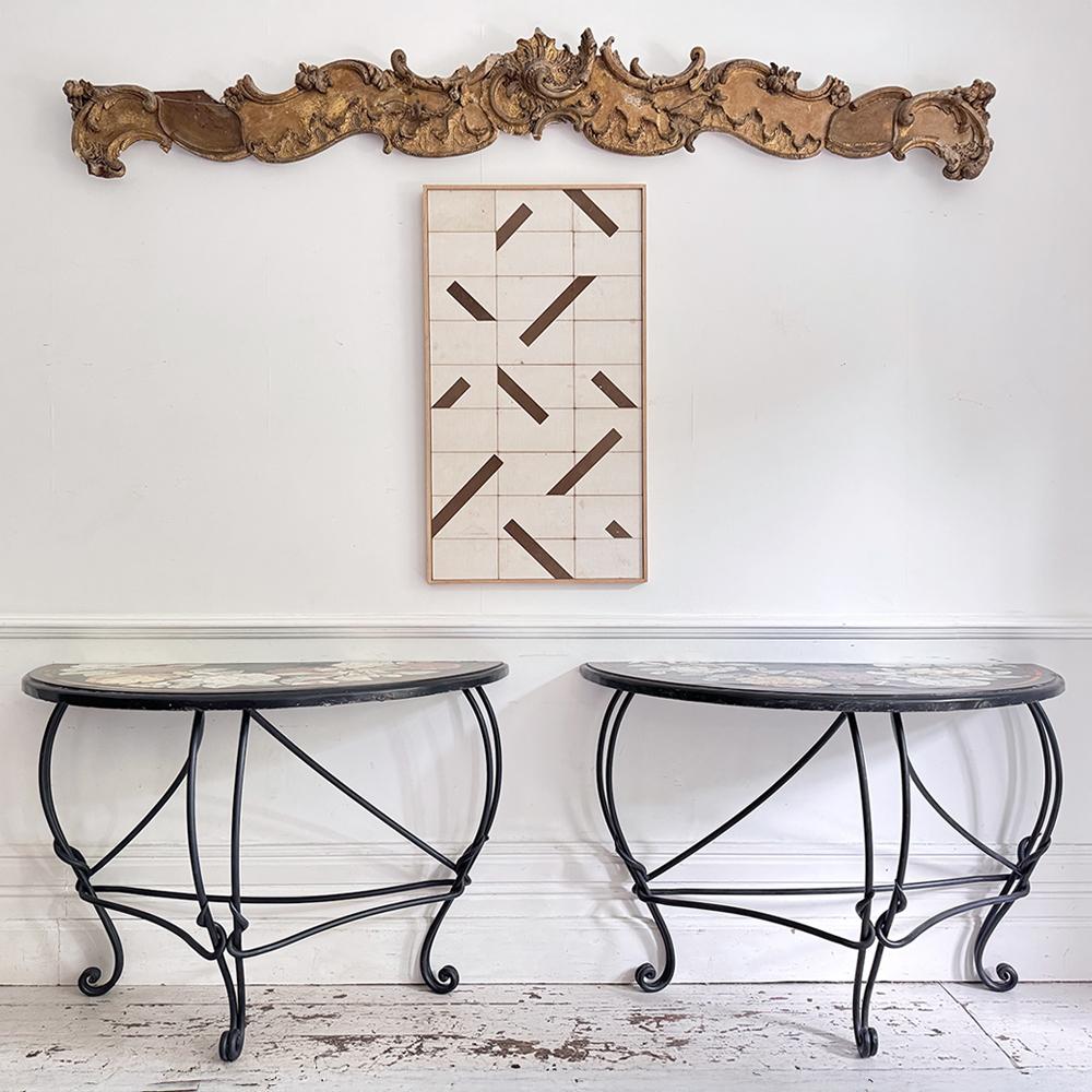 A Pair of Late 19th Century Ashford Marble Pietra Dura Console Tables For Sale 5