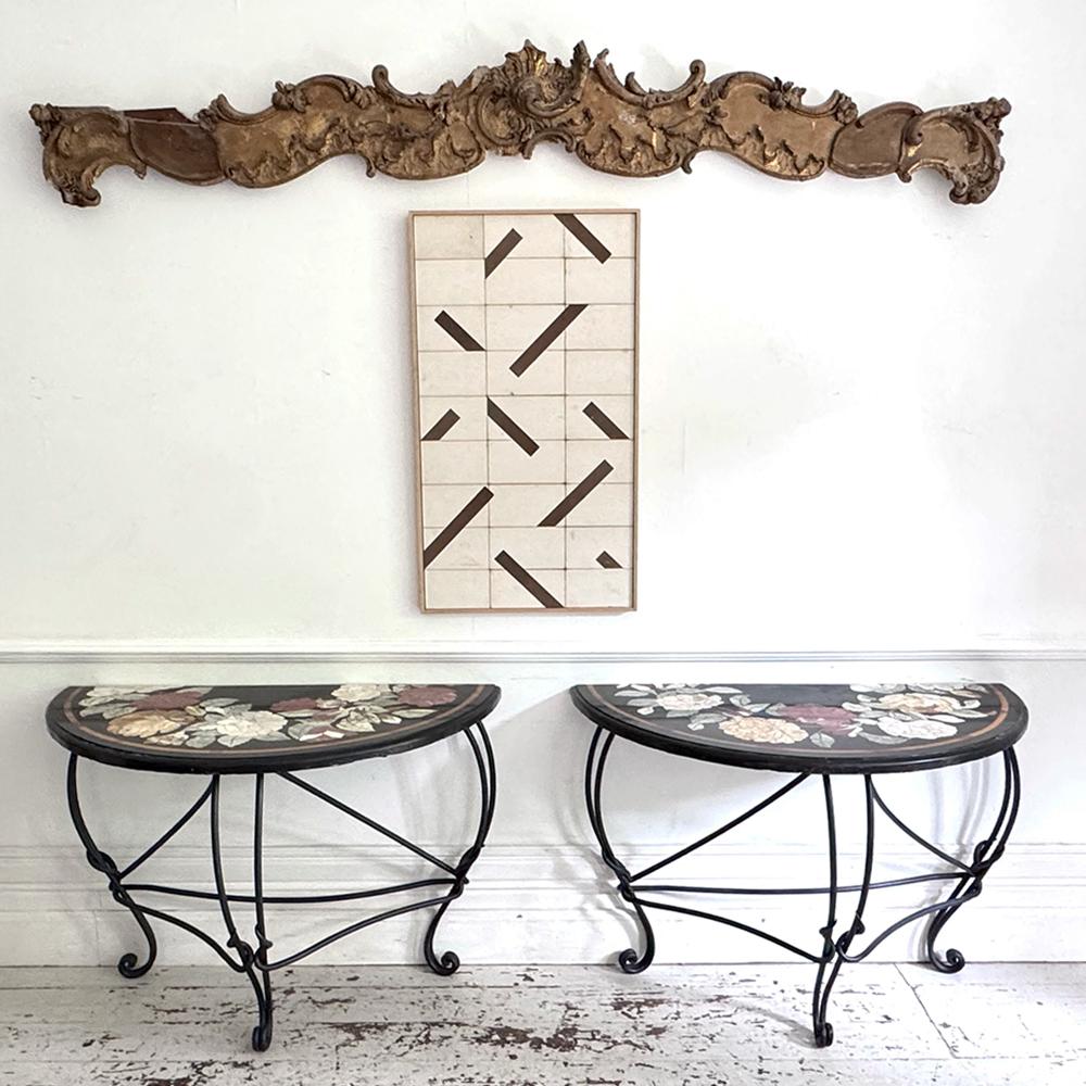 A Pair of Late 19th Century Ashford Marble Pietra Dura Console Tables For Sale 6
