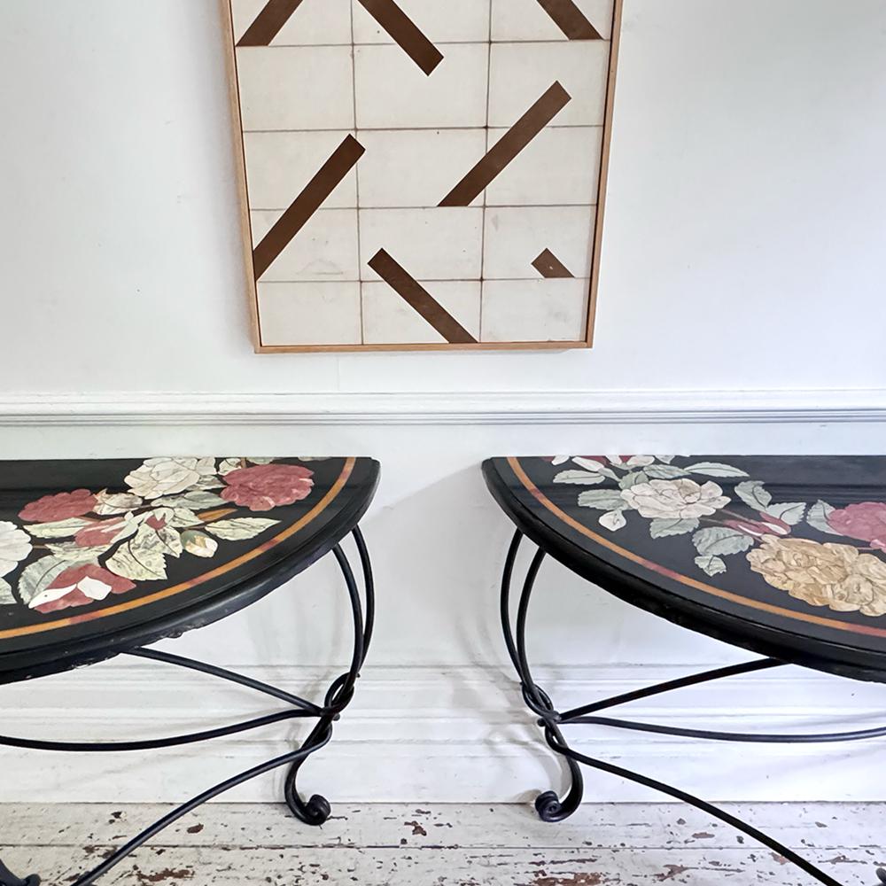 A Pair of Late 19th Century Ashford Marble Pietra Dura Console Tables For Sale 9
