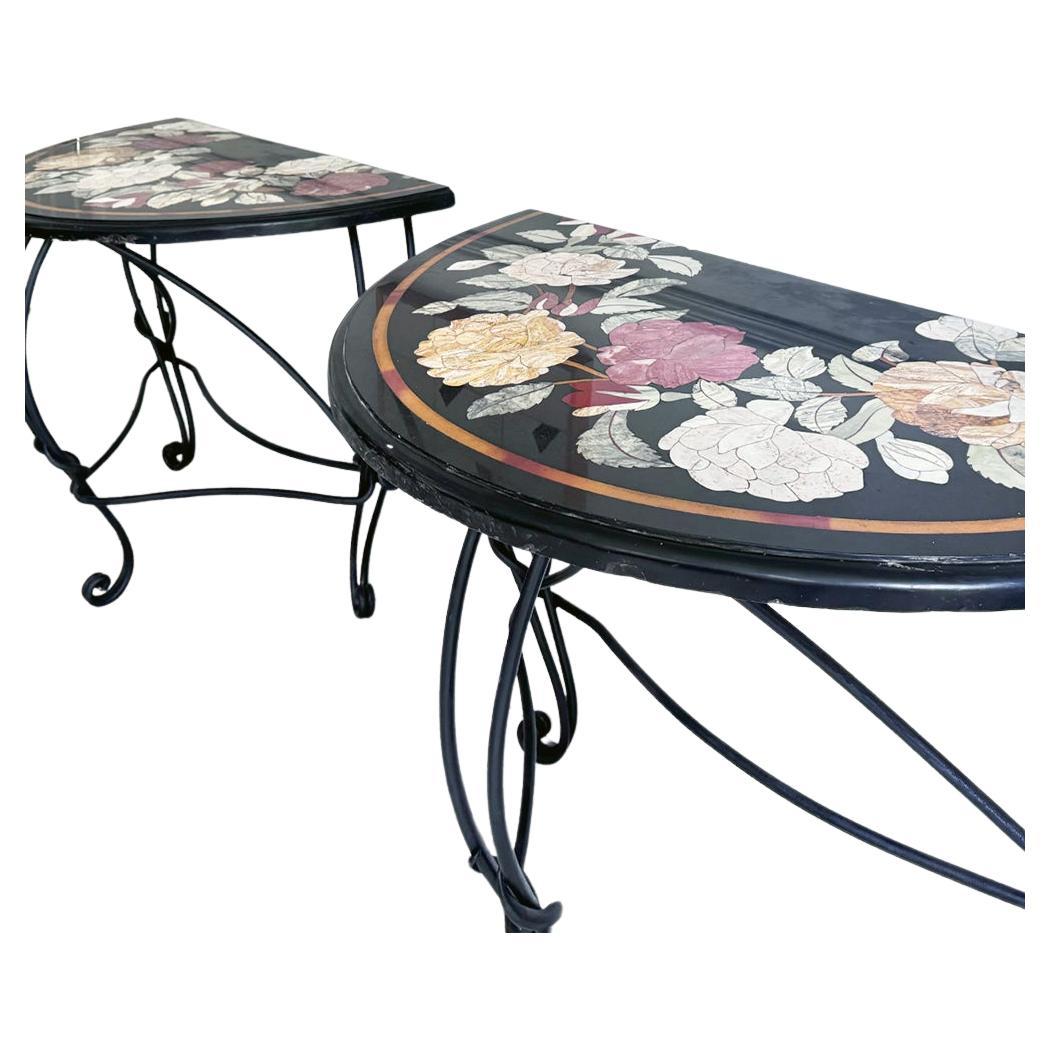 A Pair of Late 19th Century Ashford Marble Pietra Dura Console Tables In Excellent Condition For Sale In London, GB