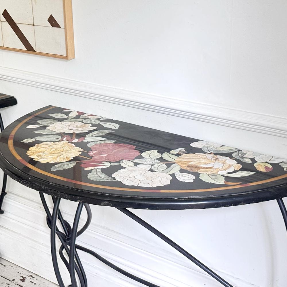A Pair of Late 19th Century Ashford Marble Pietra Dura Console Tables For Sale 2