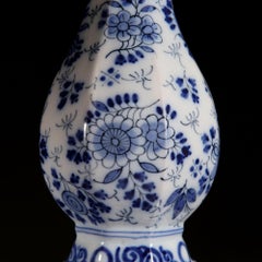 Pair of Late 19th Century Blue and White Delft Pottery Vases as Table Lamps