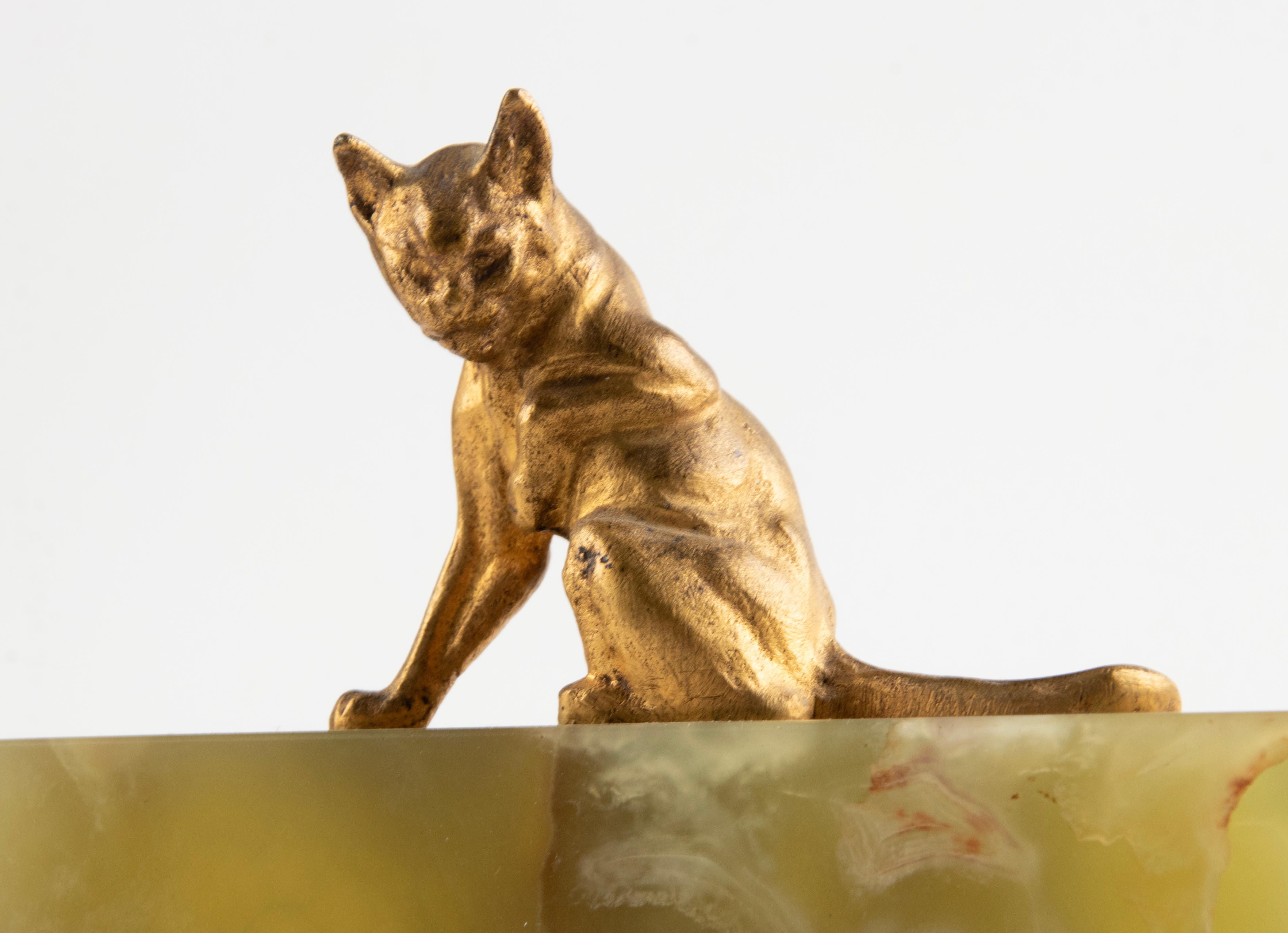 Pair of Late 19th Century Bookends with Bronze Dog and Cat by F. Barbedienne For Sale 7