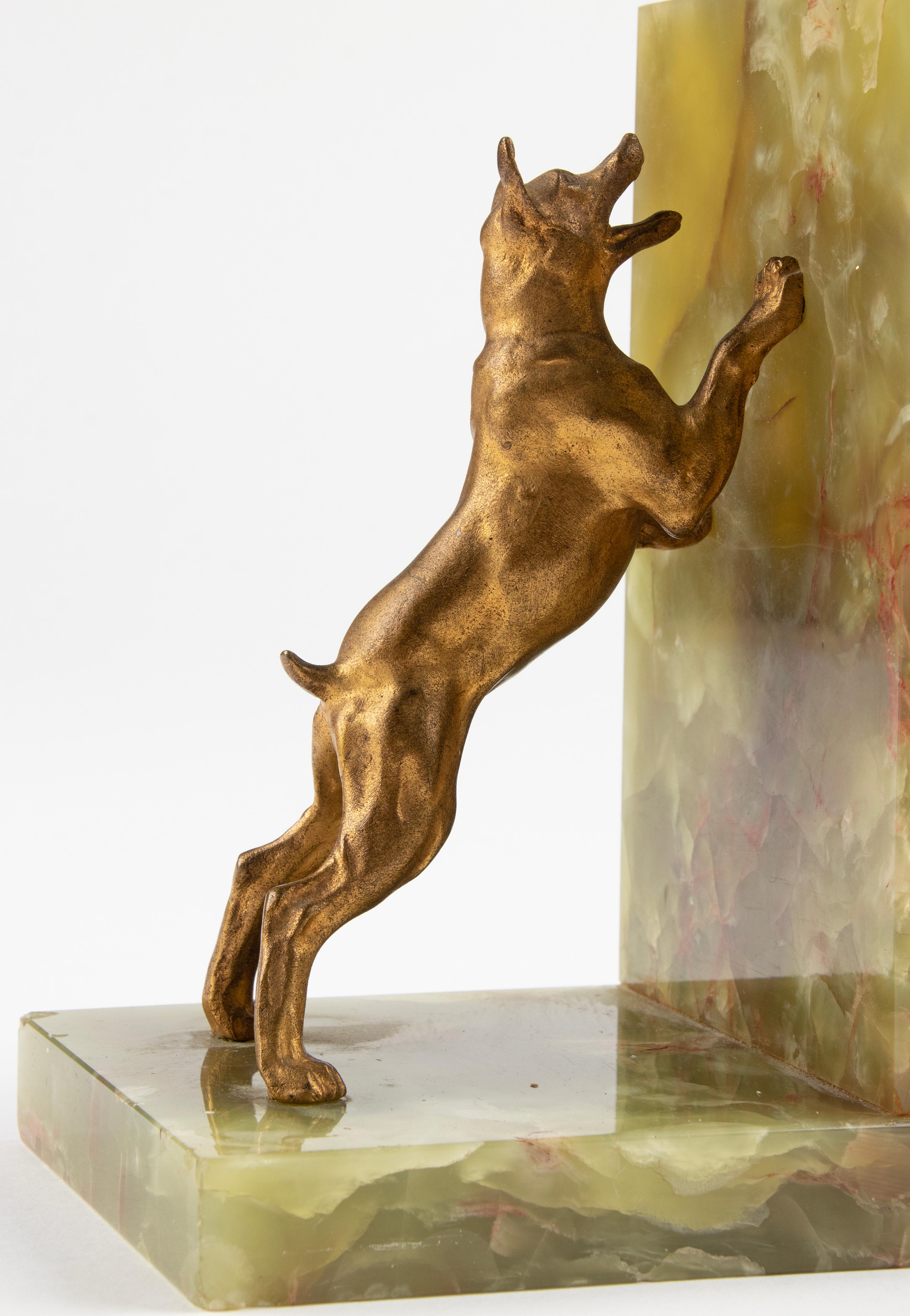 Pair of Late 19th Century Bookends with Bronze Dog and Cat by F. Barbedienne For Sale 8