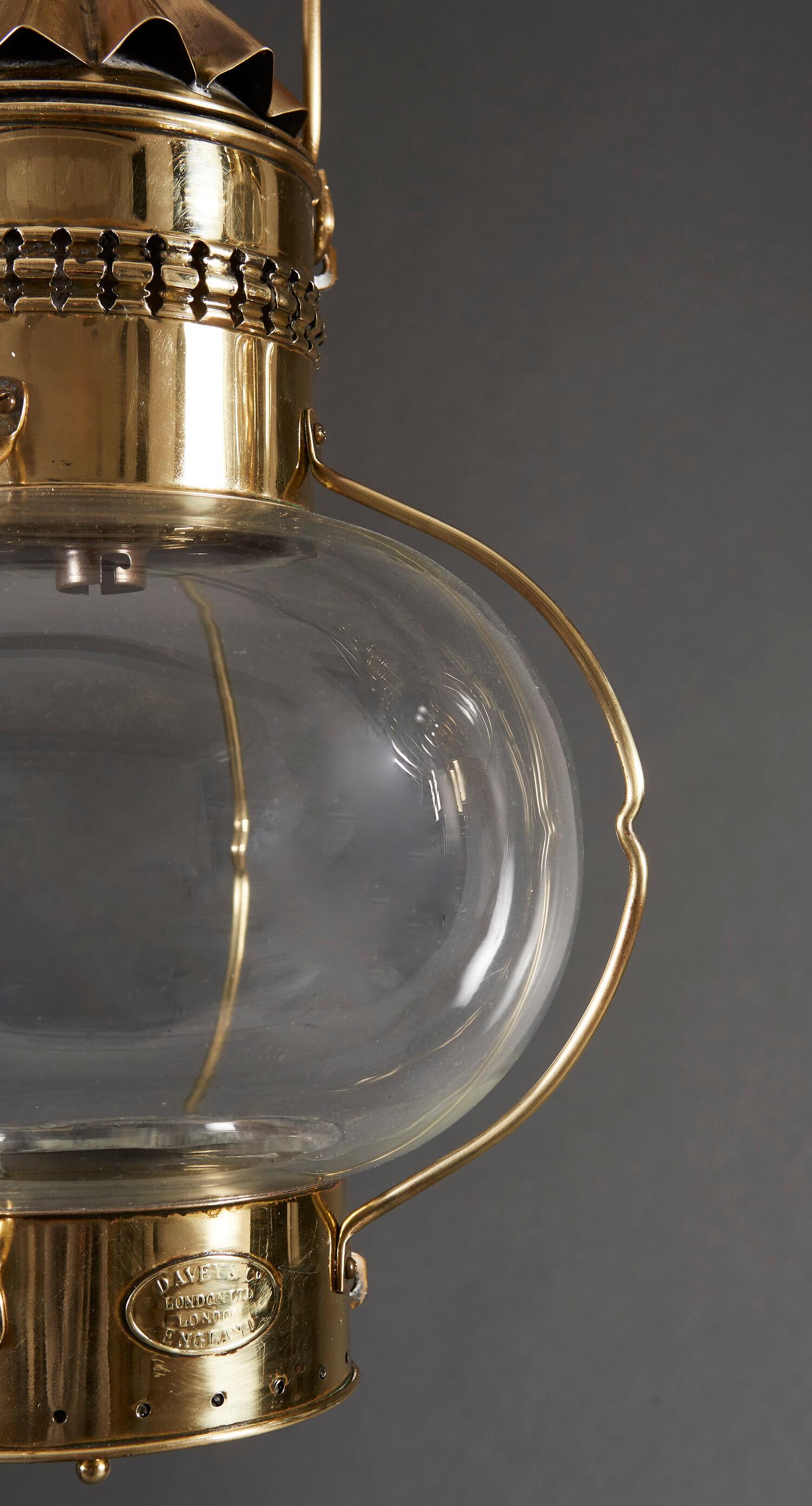 Pair of Late 19th Century Campaign Brass Hanging Lanterns In Good Condition In London, GB