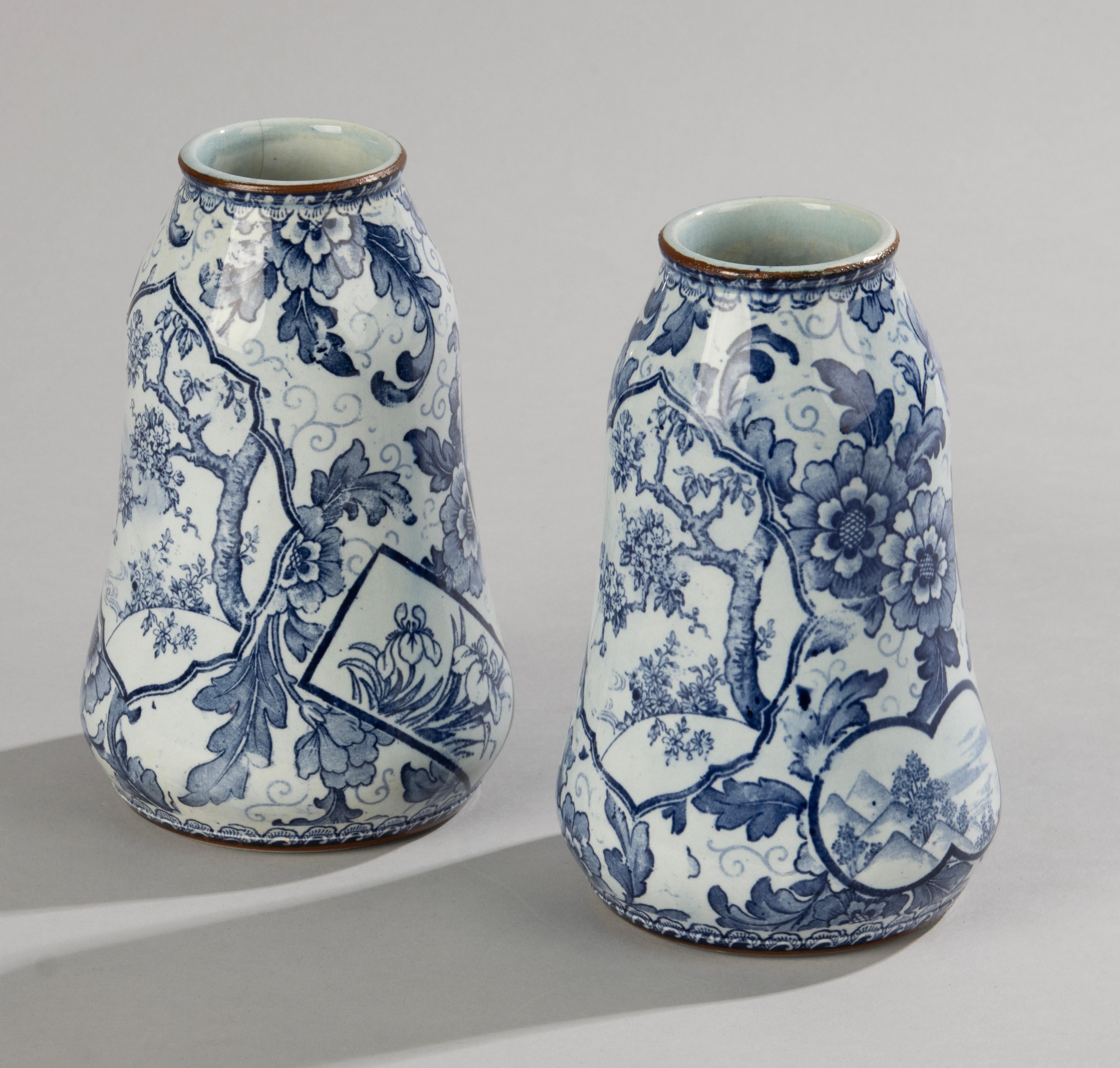 German A Pair of late 19th Century Ceramic Vases - Royal Bonn - Tokio  For Sale