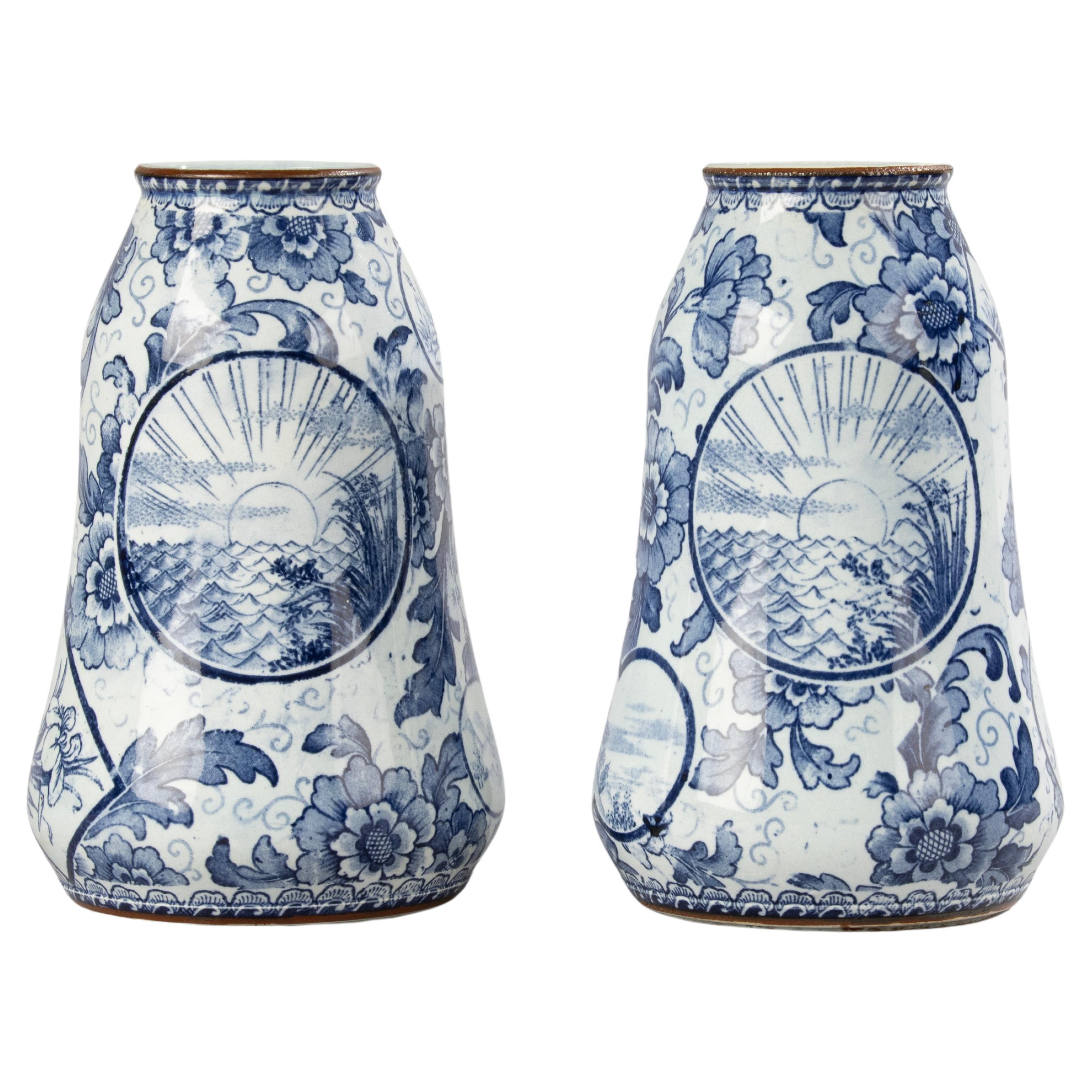 Paire de vases en céramique de la fin du XIXe siècle - Royal Bonn - Tokio 