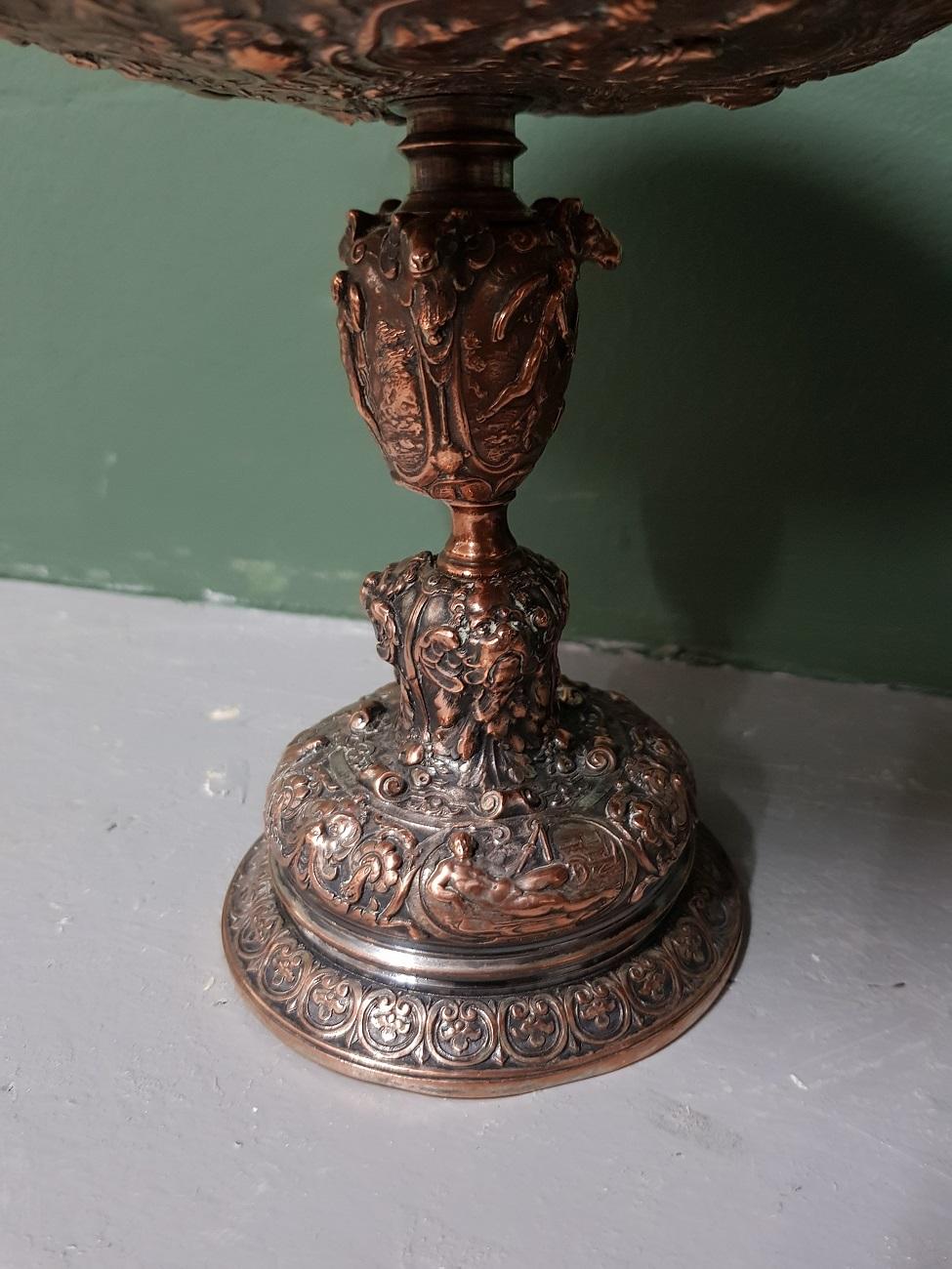 Pair of Late 19th Century Copper-Plated Pewter Tazzas 2