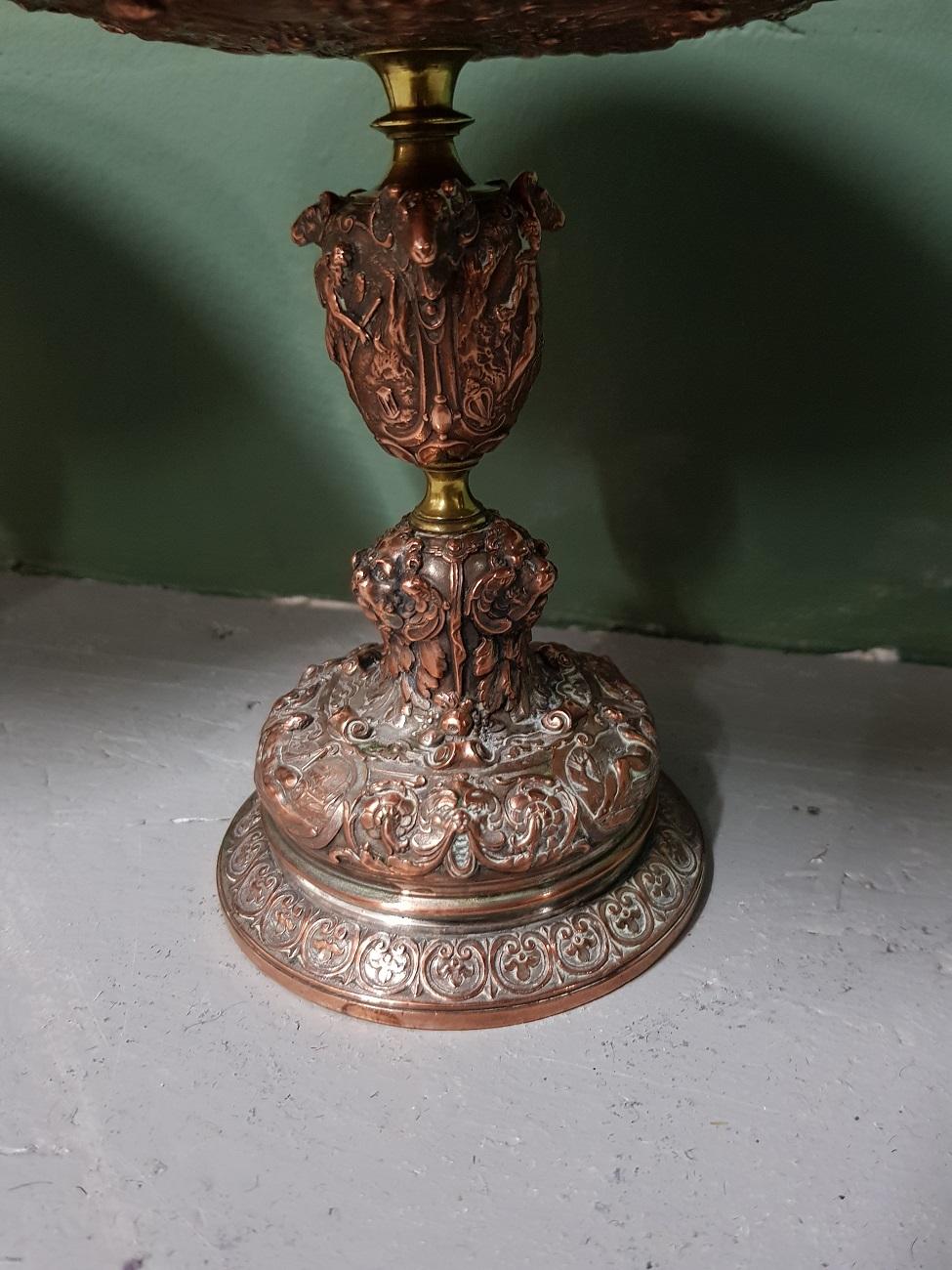 Pair of Late 19th Century Copper-Plated Pewter Tazzas 3