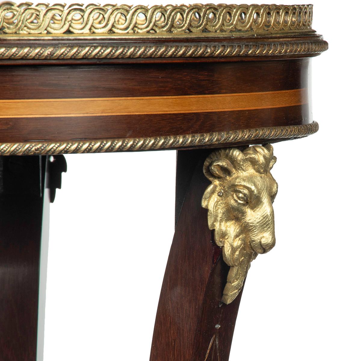 19th Century A pair of late 19th century French 3 tier satinwood side tables For Sale
