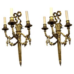 Late 19th Century French Gilt Bronze Sconces